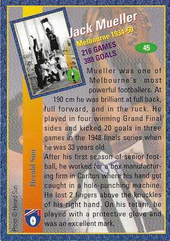 1994 Select Cazaly Classics #45 Jack Mueller Back